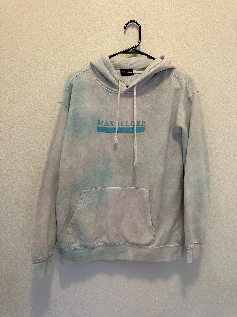 Allure Pastel Tie-Dye Pullover Hoodie - Light Blue & Soft Pink
